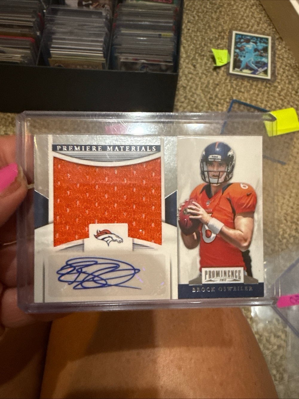 Combo Autographed, worn/used material & # /25 Brock Osweiler - Broncos Card
